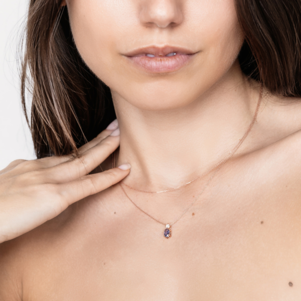 Collana oro diamante e iolite Linea Ibis - immagine 3