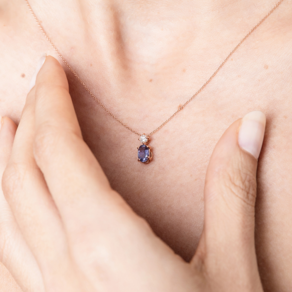 Collana oro diamante e iolite Linea Ibis - immagine 2