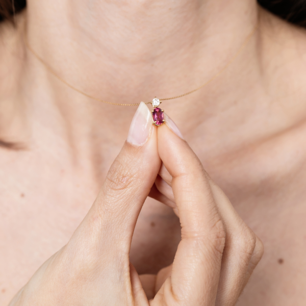 Collana oro diamante e tormalina Linea Ibis