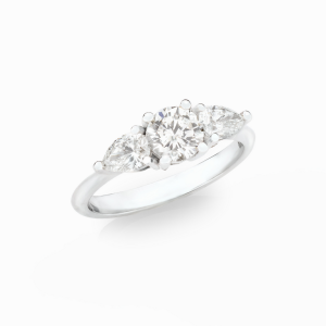 Anello solitario con gocce di diamanti